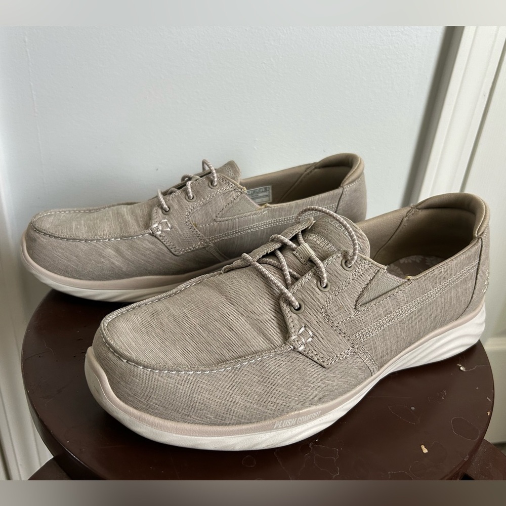 Skechers Beige Slip On Sneakers